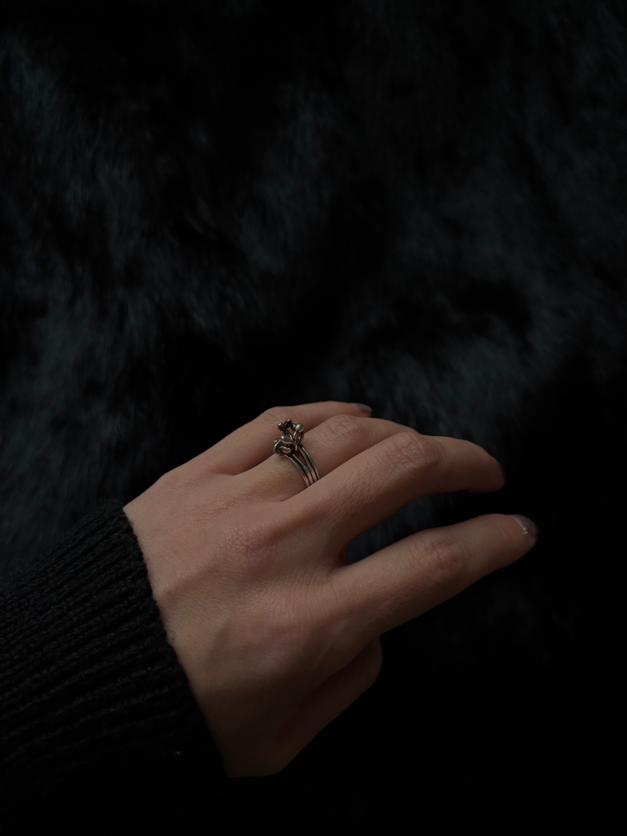 Silver ring knot flower -1-1