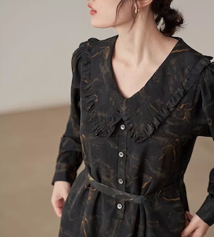 frilled big collar dress【2025021001】