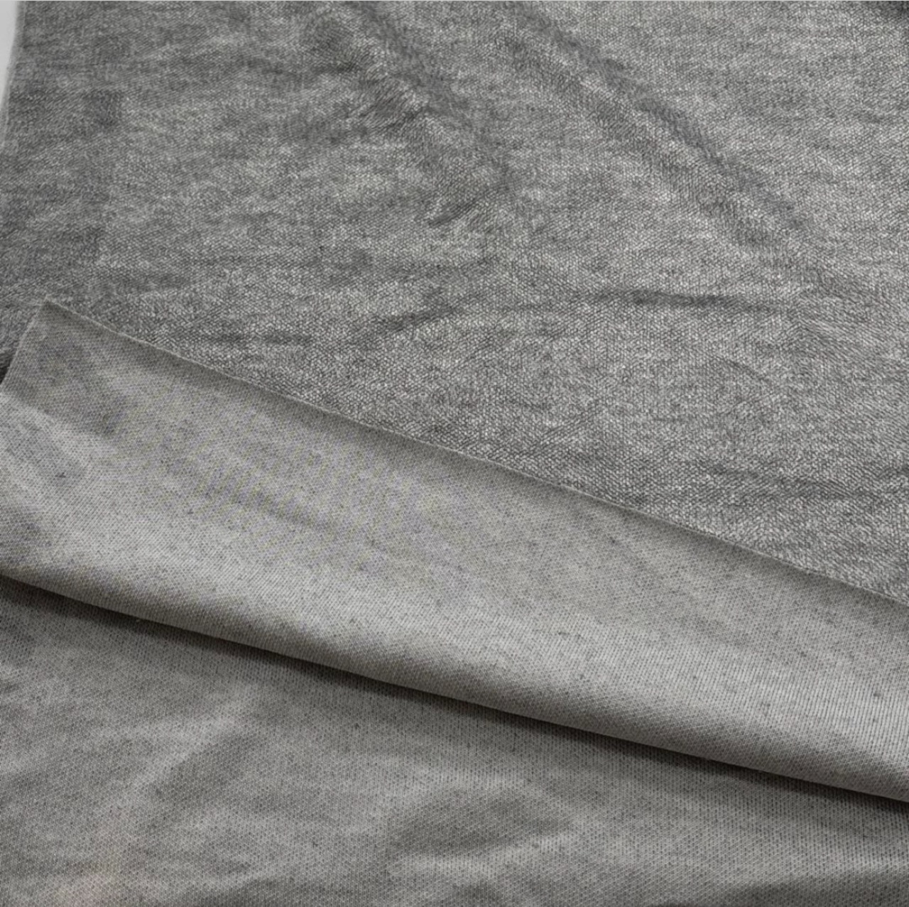 ★NY082◆1.3m◆綿ポリエステル混弱起毛天竺ニット生地◆グレー