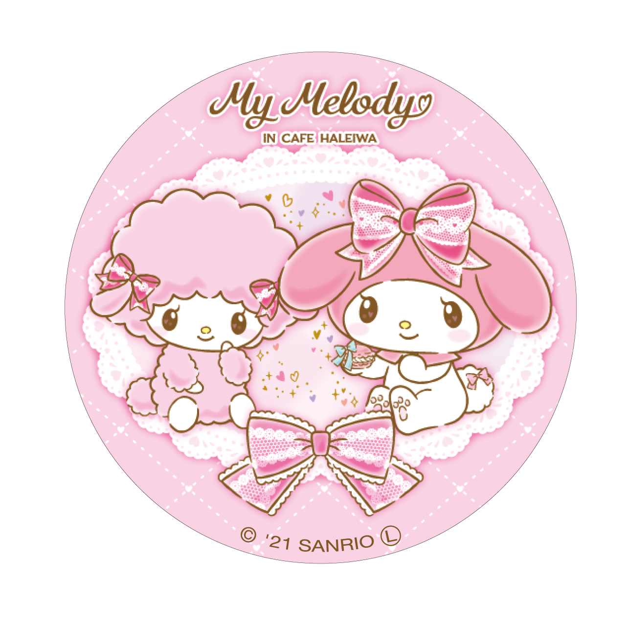 My Melody Cafe 缶バッジ（メロディ＆ピアノ）