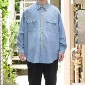 70's BIG MAC embroidery design chambray shirt