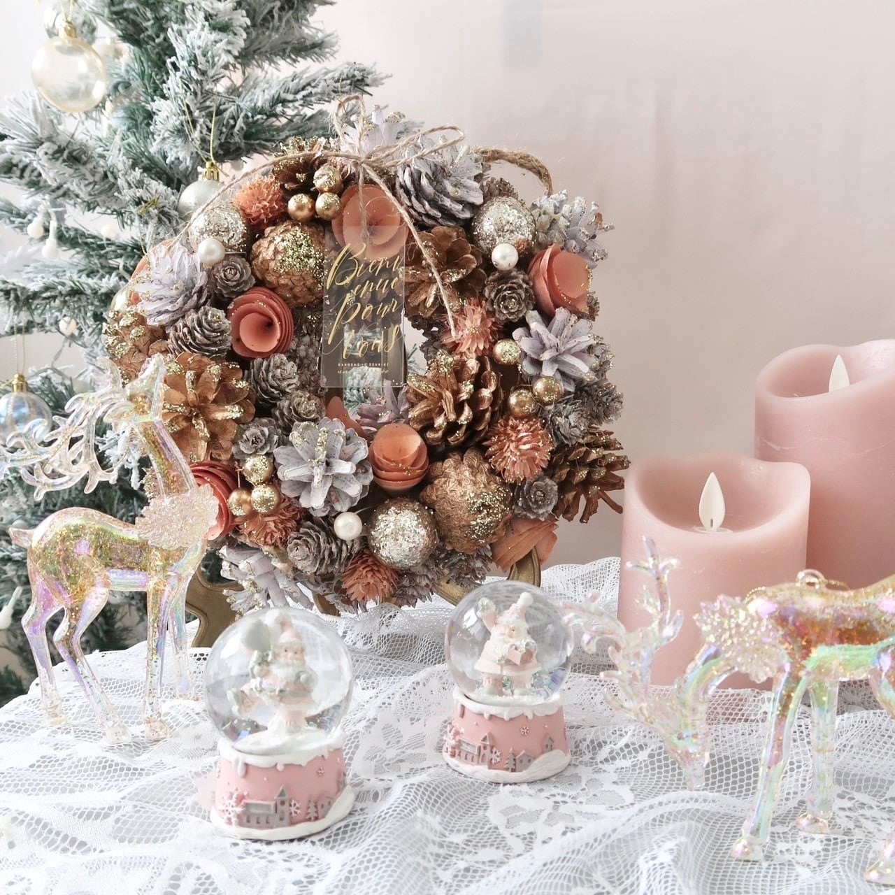 Pastel christmas wreath / パステルクリスマスリース | BONNE CHANCE