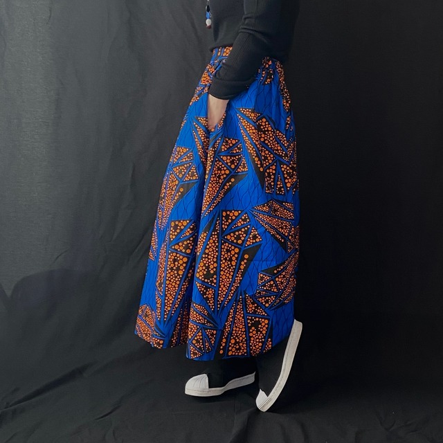 アフリカ布ギャザースカート