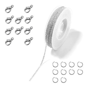 【在庫のみ】チェーン アクセサリーチェーン アクセサリー用 チェーン キーホルダー 金具 アクセサリーパーツ イヤリング パーツ アクセサリー用 ジュエリー デコレーション ハンドメイド 手作り用品 DIY用 手芸材料 クラフト用品（シルバー）