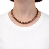 【送料無料】淡水真珠（6.5ｍｍ））ネックレス ショコラカラー 43cm シルバー925留め具 オーガンジー巾着付 シンプル 上品