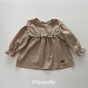 韓国子供服 / 26Autumn / ELLY MOLLY / マスクチェックブラウス / 秋服 *5~15*