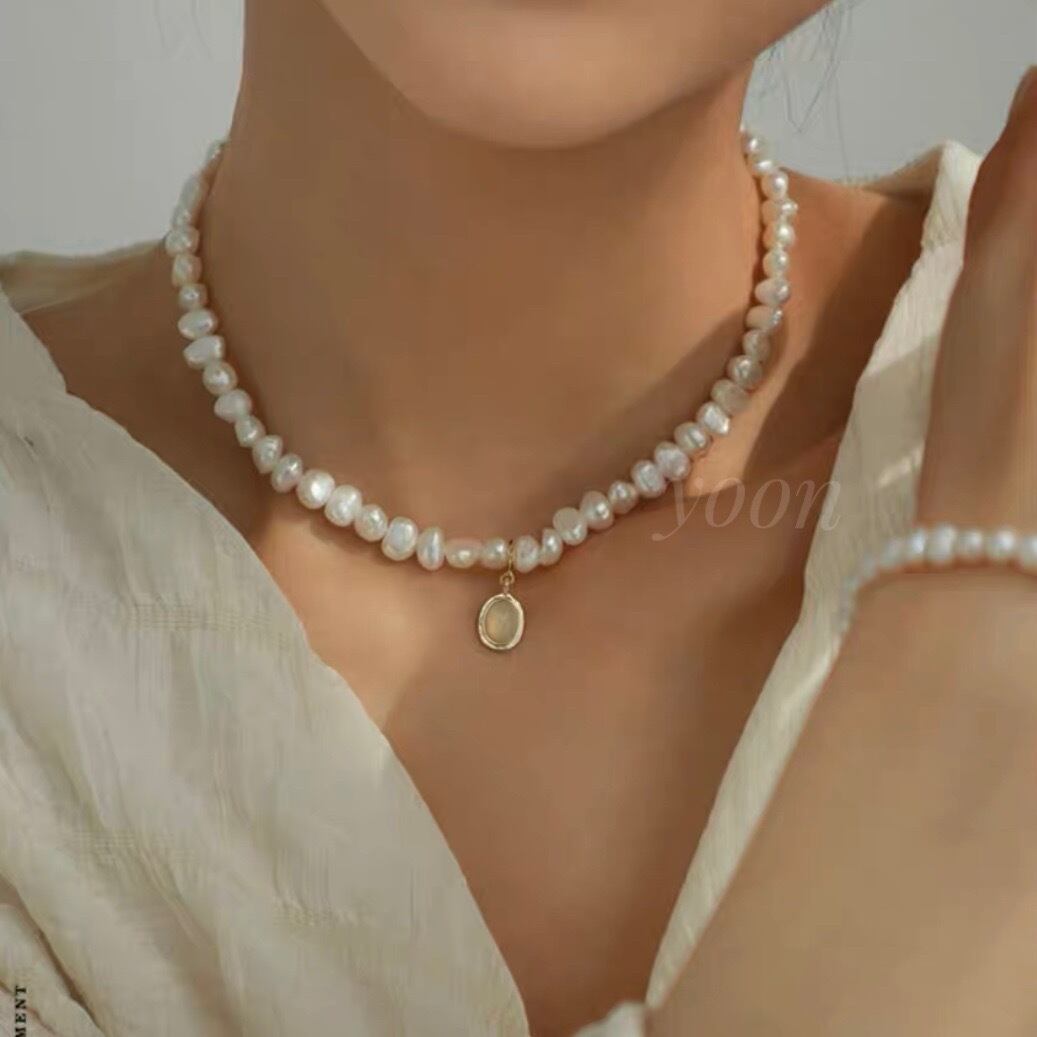 ムーンバロックパールチョーカーネックレス ゴールド 韓国 | loveyoon
