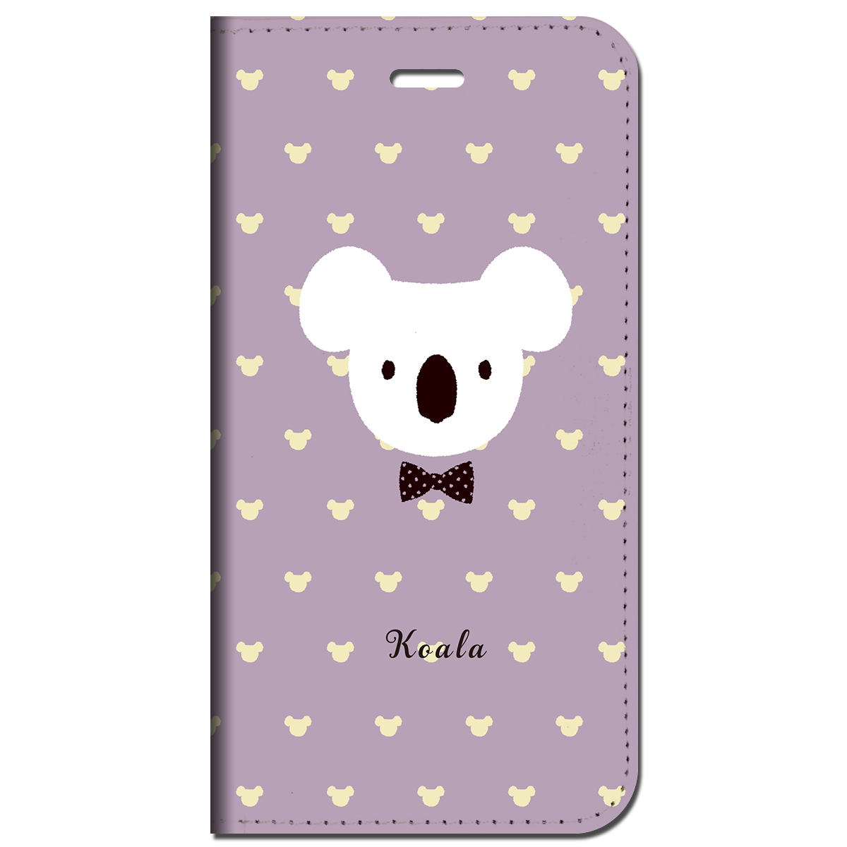iPhone対応 スマホ 手帳型ケース コアラ パープル 動物 キュート 【iPhone16 / iPhone16e / iPhoneSE 他 iPhone各機種対応】 st39