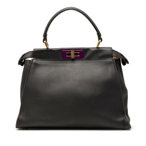 フェンディ ピーカブー レギュラー ハンドバッグ 8BN290 ブラウン レザー レディース FENDI 【中古】