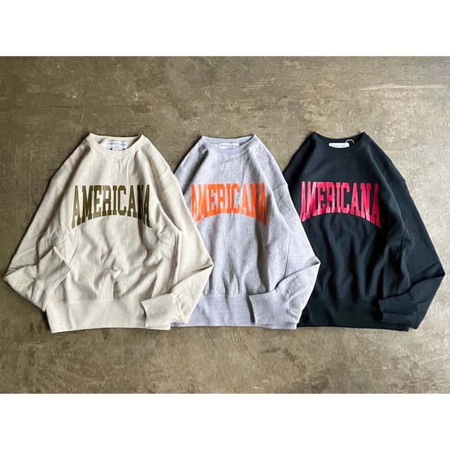 AMERICANA(アメリカーナ) 14G Cotton Reverse Weave Crew Sweat  