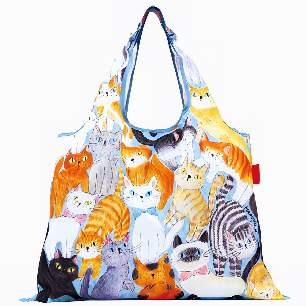 2WAYエコバッグ 猫まみれB柄 ネコ キャット ショッピングバッグ | 猫