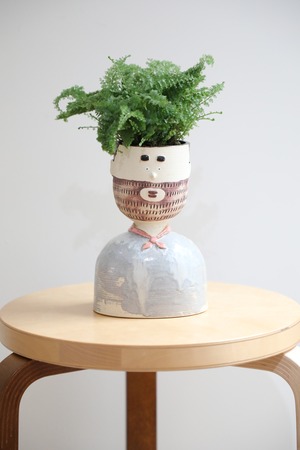 【人シリーズ/カオル】陶芸作家 山中 正大×翠堂明 コラボ植木鉢