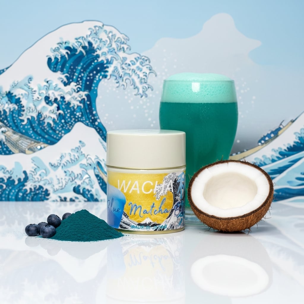 Blue Spirulina Botanical Drink Mix – Natural Blue Beer & Mocktail Base (Caffeine-Free, Alcohol-Free, 20 Servings) | WACHA