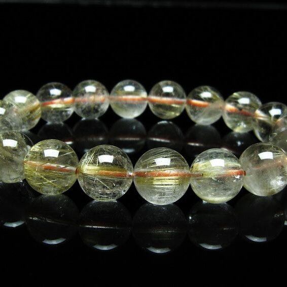 ルチルクォーツ ブレスレット 11mm タイチンルチルクォーツ タイチンルチル 一点物 メール便可 [M便 1/10] 111-49000