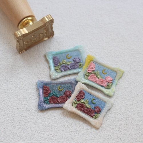 ??【異型】Wax Seal Stamp│Moonlight Rose【エンボス】