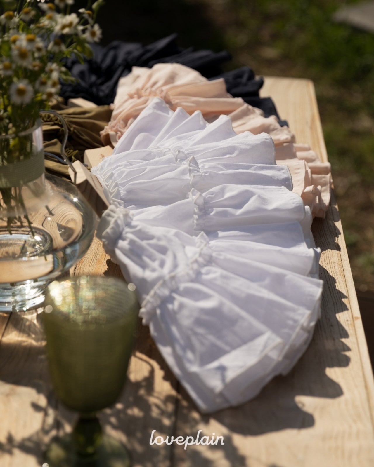 ラスト1 apricot beige2XL【即納】<loveplain> Rosy volume skirt