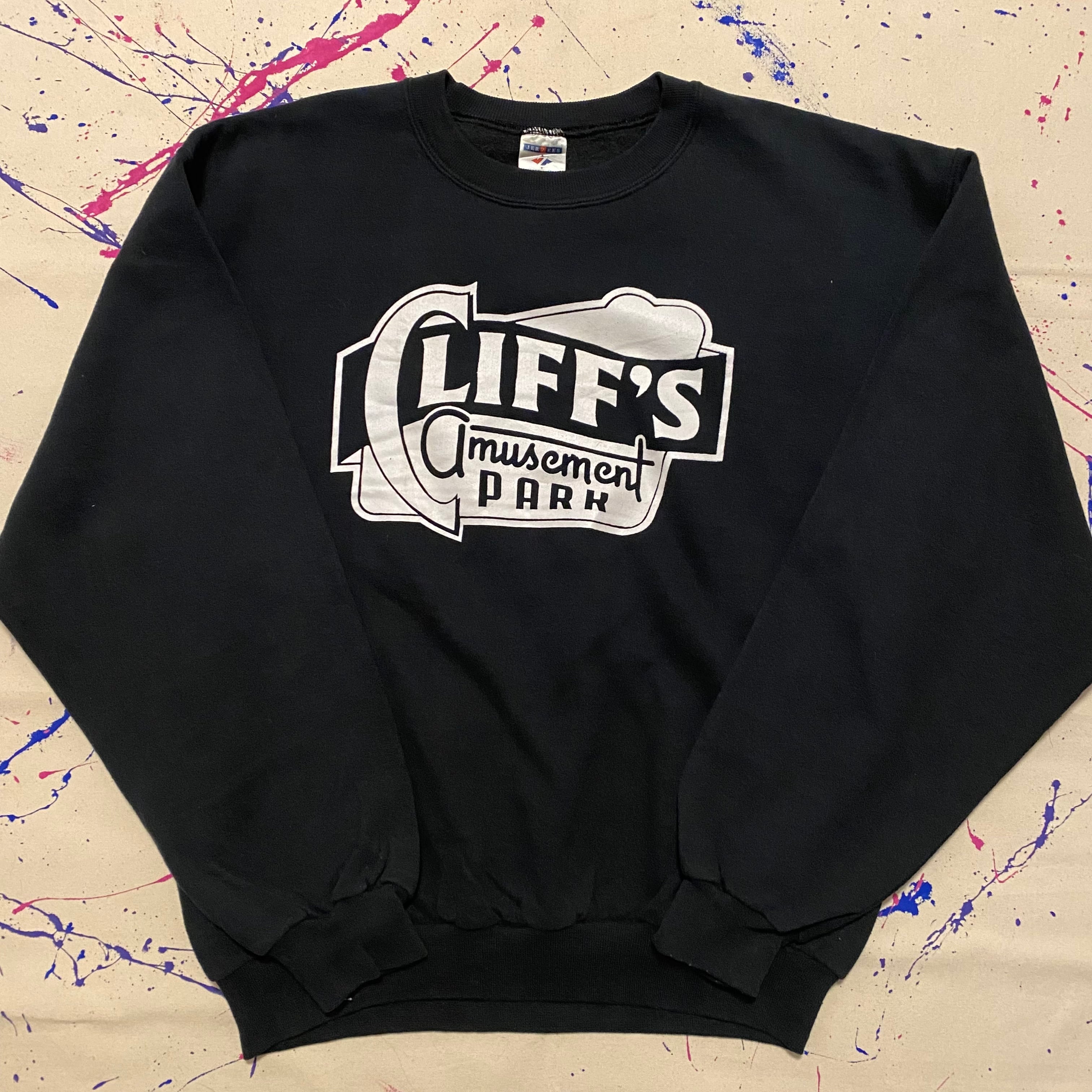 made in MEXICO 90s JERZEES CLIFF'S amusement park{メキシコ製 90s ジャージーズ クリフズ アミューズメントパーク スエット トレーナー 古着 メンズ}ユニセックス