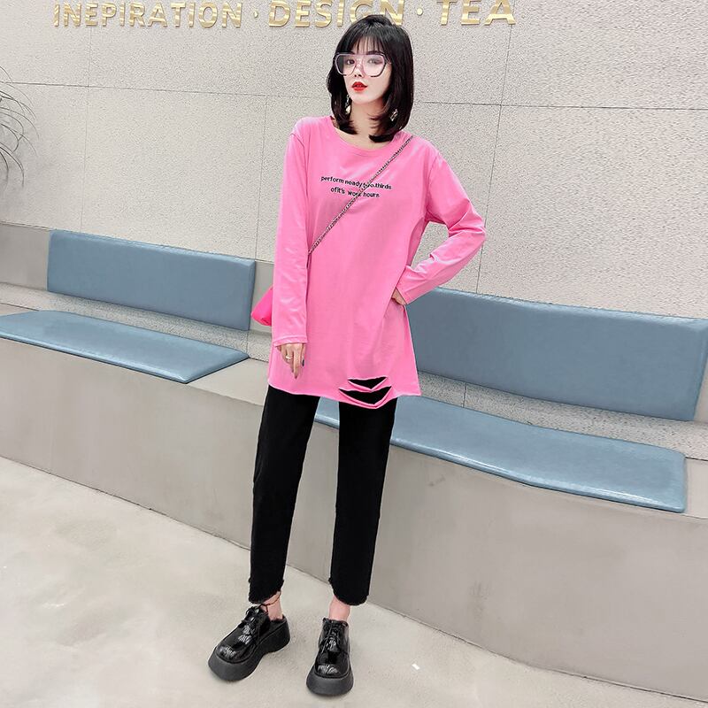 ルーズジャケット スプリングレディースシャツ Tシャツ スタイルジーンズ ロング 大きめサイズ 春物 ミックスインファッション15527809915