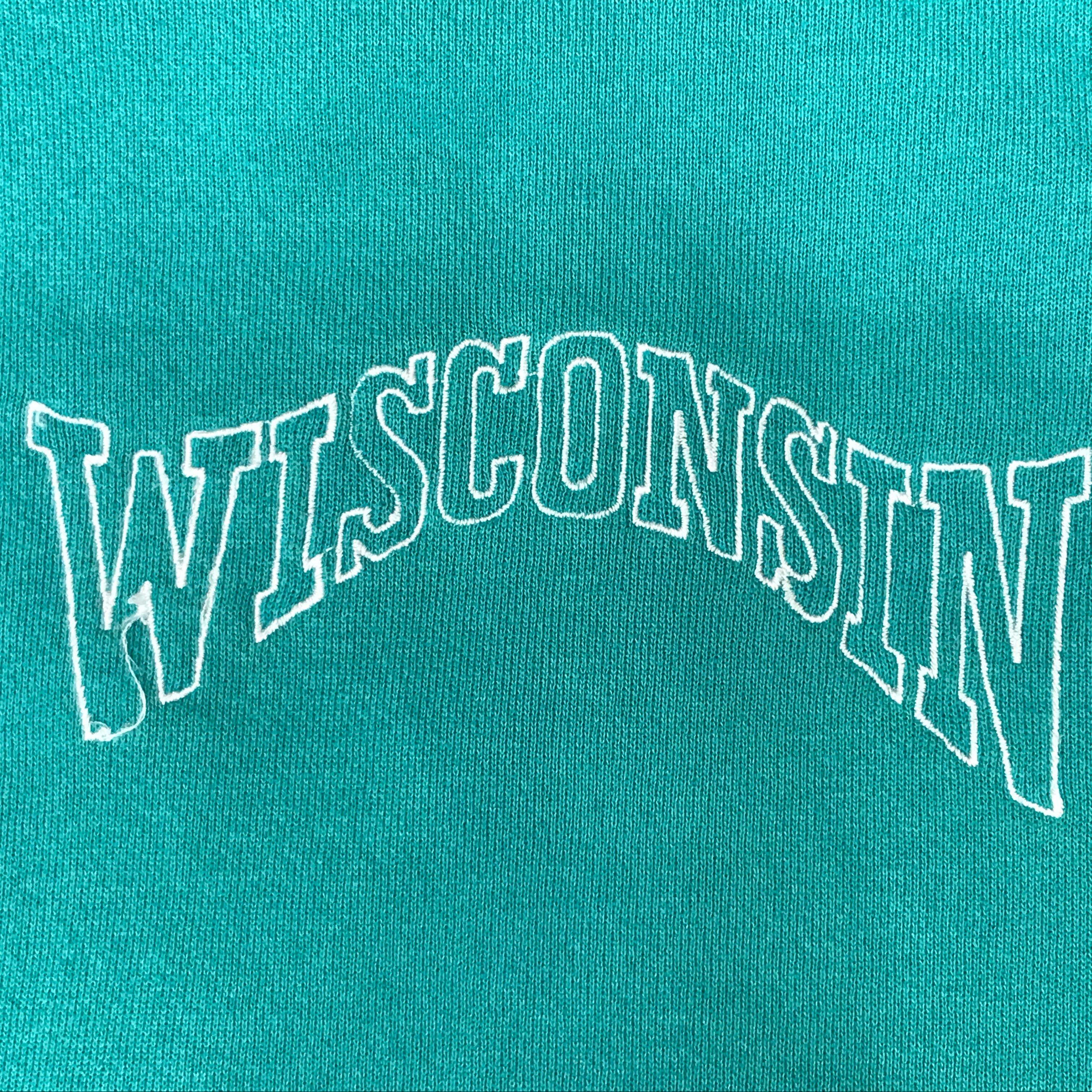 SALE] HANES ヘインズ 90年代 USA製 WISCONSIN ロゴ刺繍 スウェット