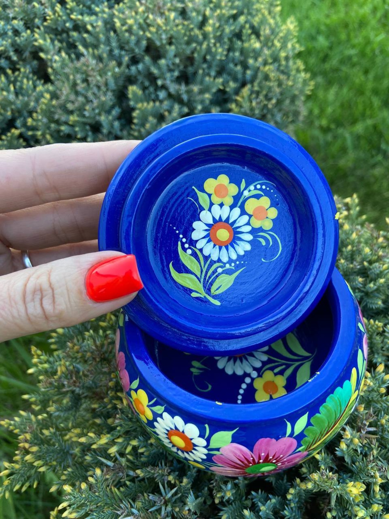 ペトリキウカ塗りのジュエリーボックス（ティモシェンコ作）ウクライナ製 - 9