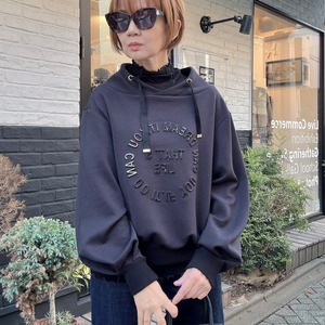 ソフトダンボールニットロングカラートレーナー