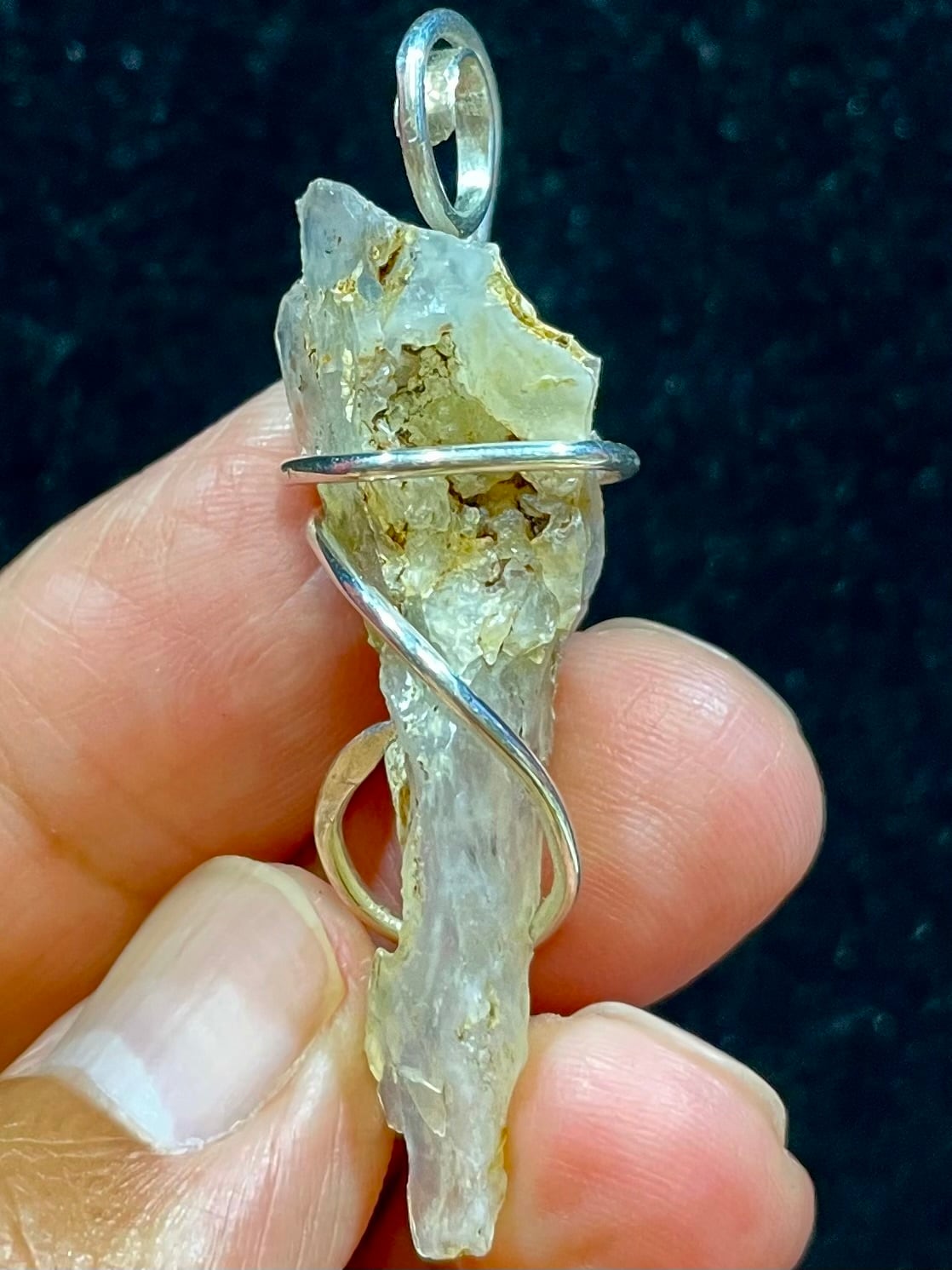 1) 人生の流れを創る!魂のクリアリング「新生マウントシャスタ・オパール」アート・シルバーPT