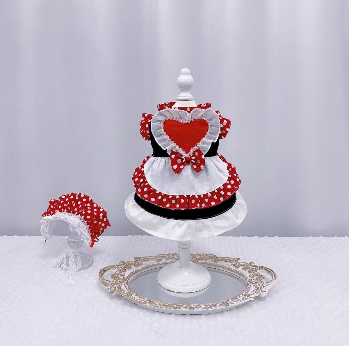 〖予約〗T0152 ハートとドットのワンピース