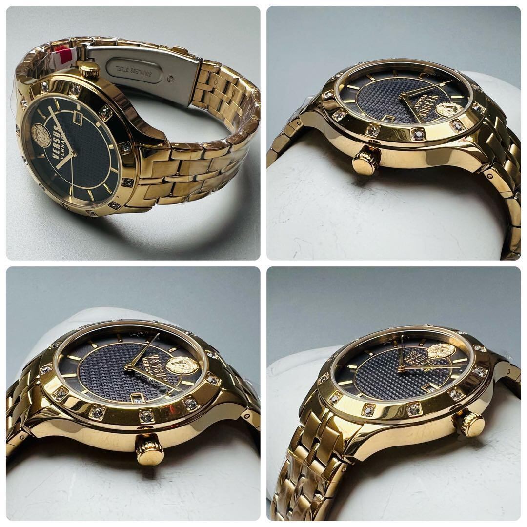 新品ヴェルサス ヴェルサーチ レディース(メンズ) 腕時計 ゴールド クリスタル