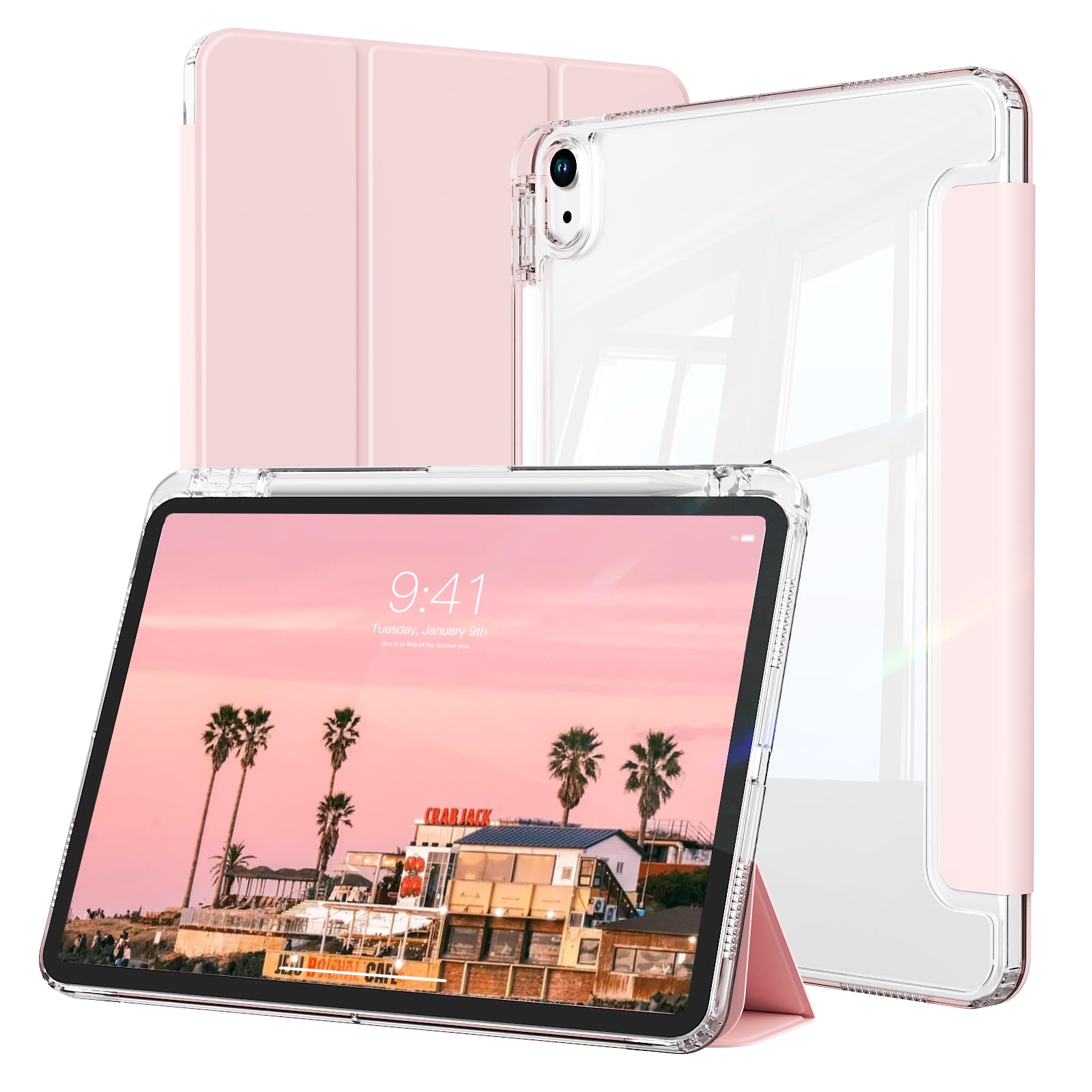 KTGGHG iPad (A16) 11世代 ケース 11インチ 2025 iPad 第11/10世代 ケース 10.9インチ2022(ピンク)