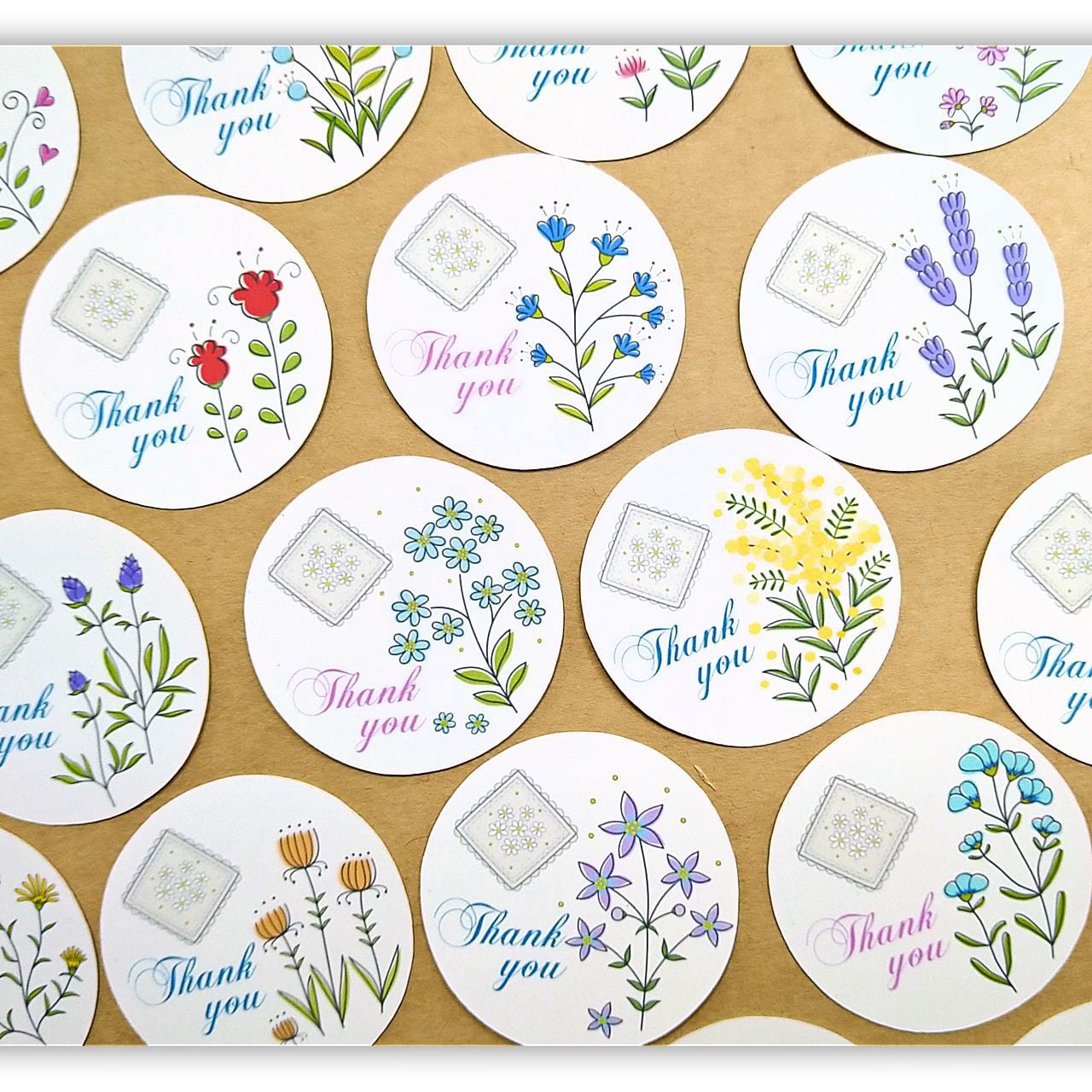 ナチュラルシリーズ◇お花サンキューシール | フルイドアート|絵画