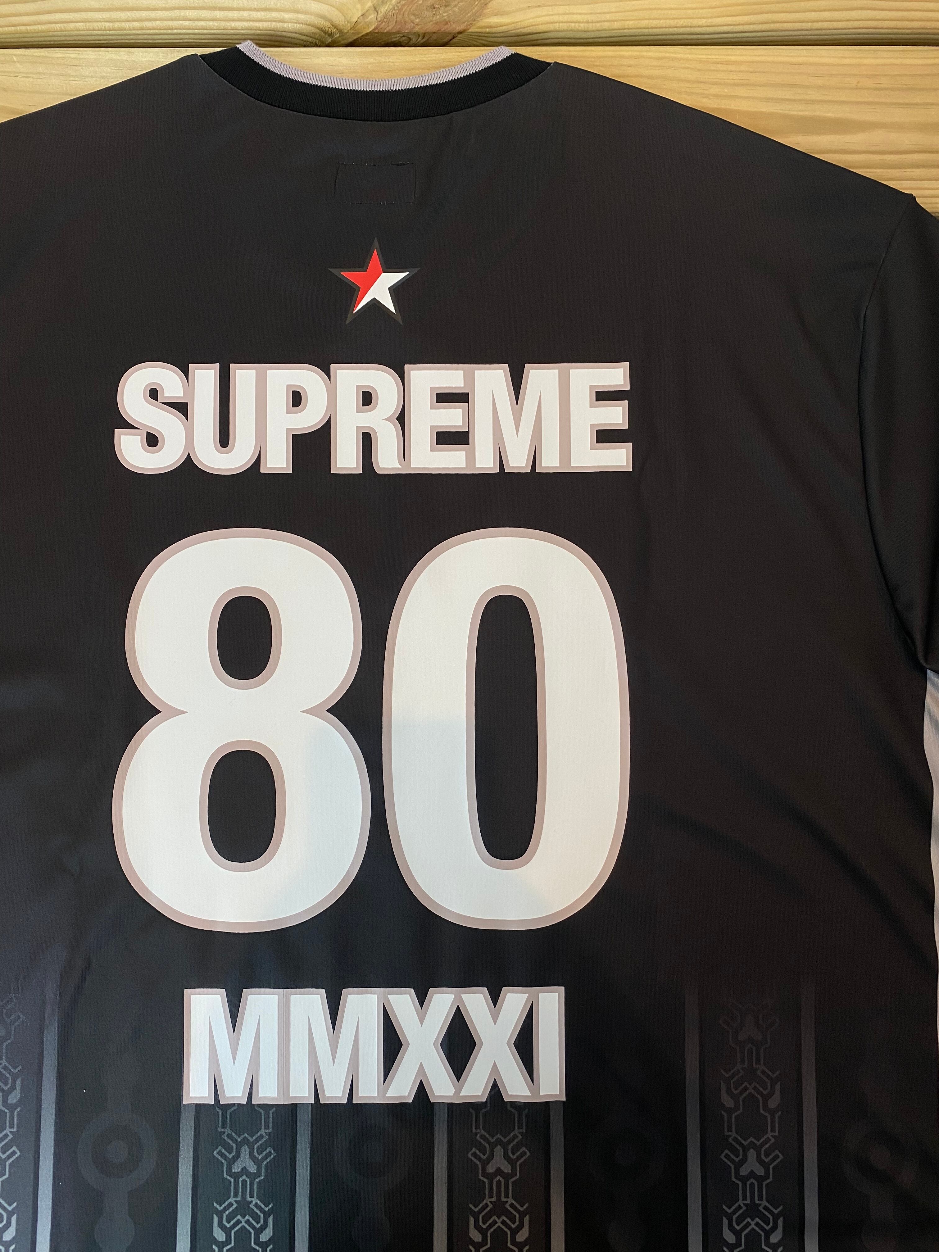 1回試着しただけの美品付属品supreme arabic logo soccer jersey 美品 XL