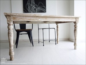 無垢 オールドチークダイニングテーブルLW 食卓テーブル デスク 木製 ハンドメイド 天然木 銘木 机 シンプル 総無垢 幅150cm×奥行き90cm