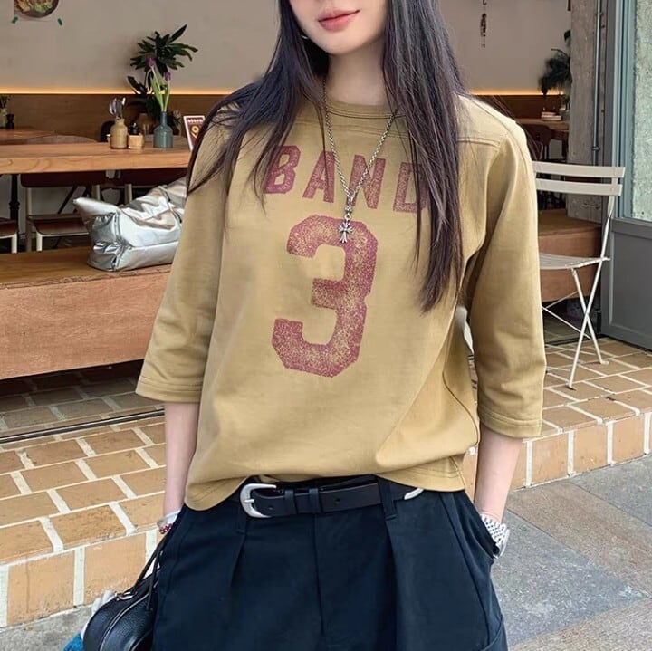 グラフィックプリント コットン Tシャツ L1450