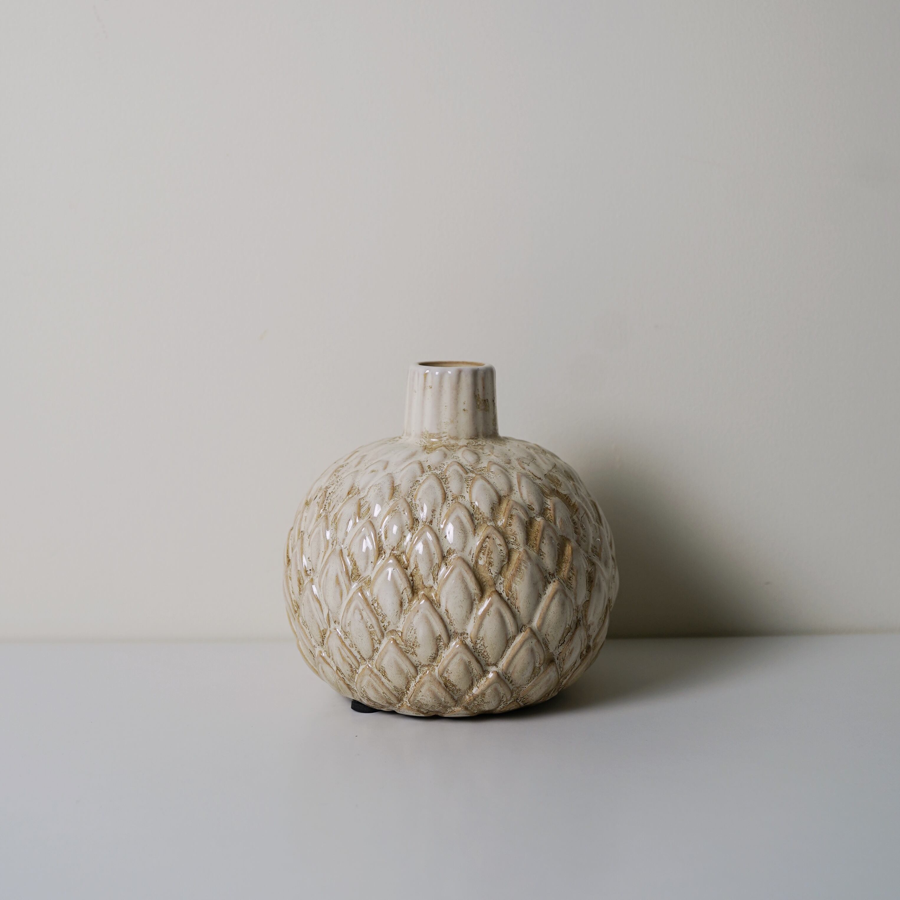 セラミックホワイトフラワーベース