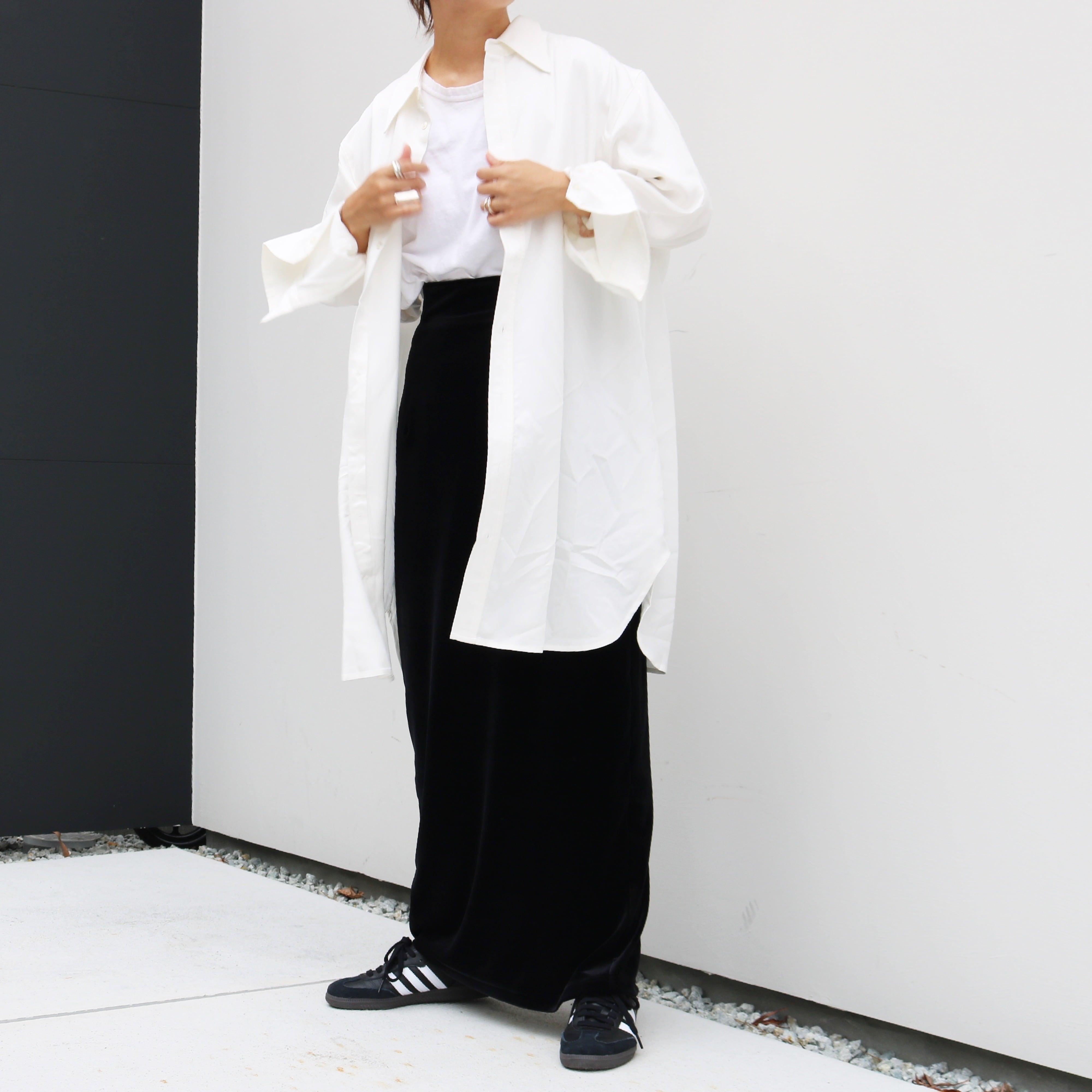 high-waist velours skirt -made in Japan - | aéré 