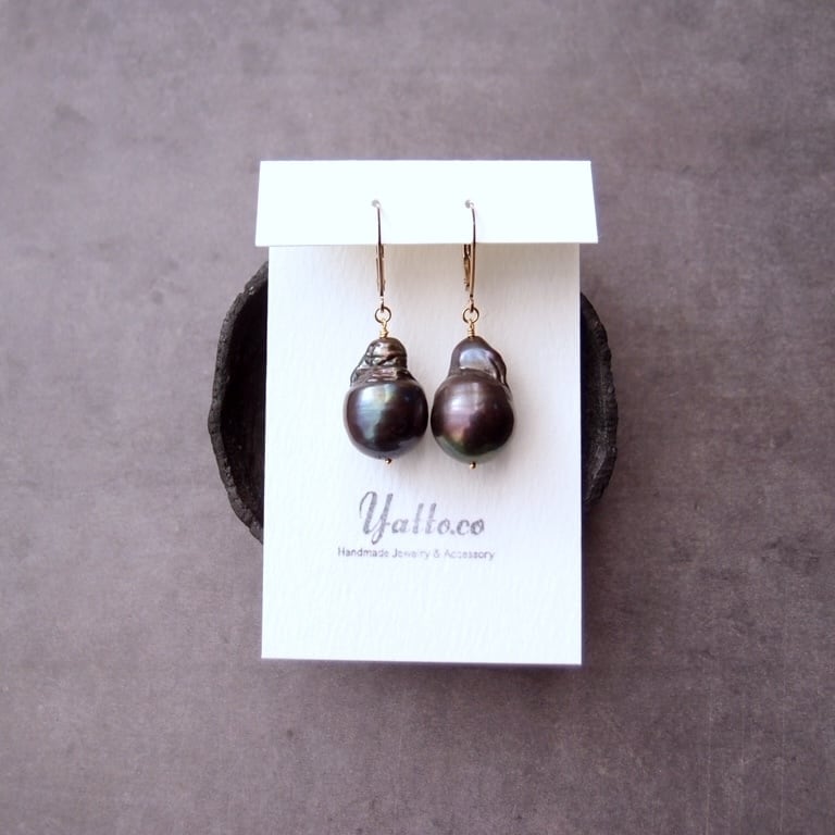 再入荷【K14gf】Fishtail Baroque Pearl Earrings／オイスターバロック