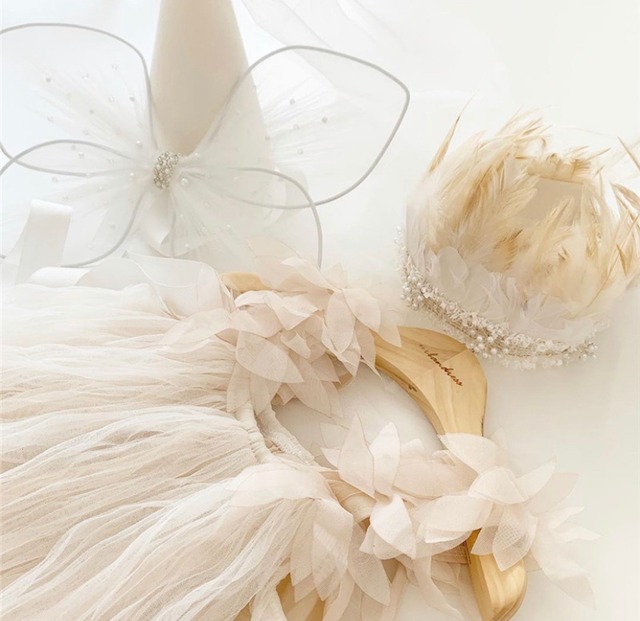 即納ふんわりリーフ　ワンピースドレス