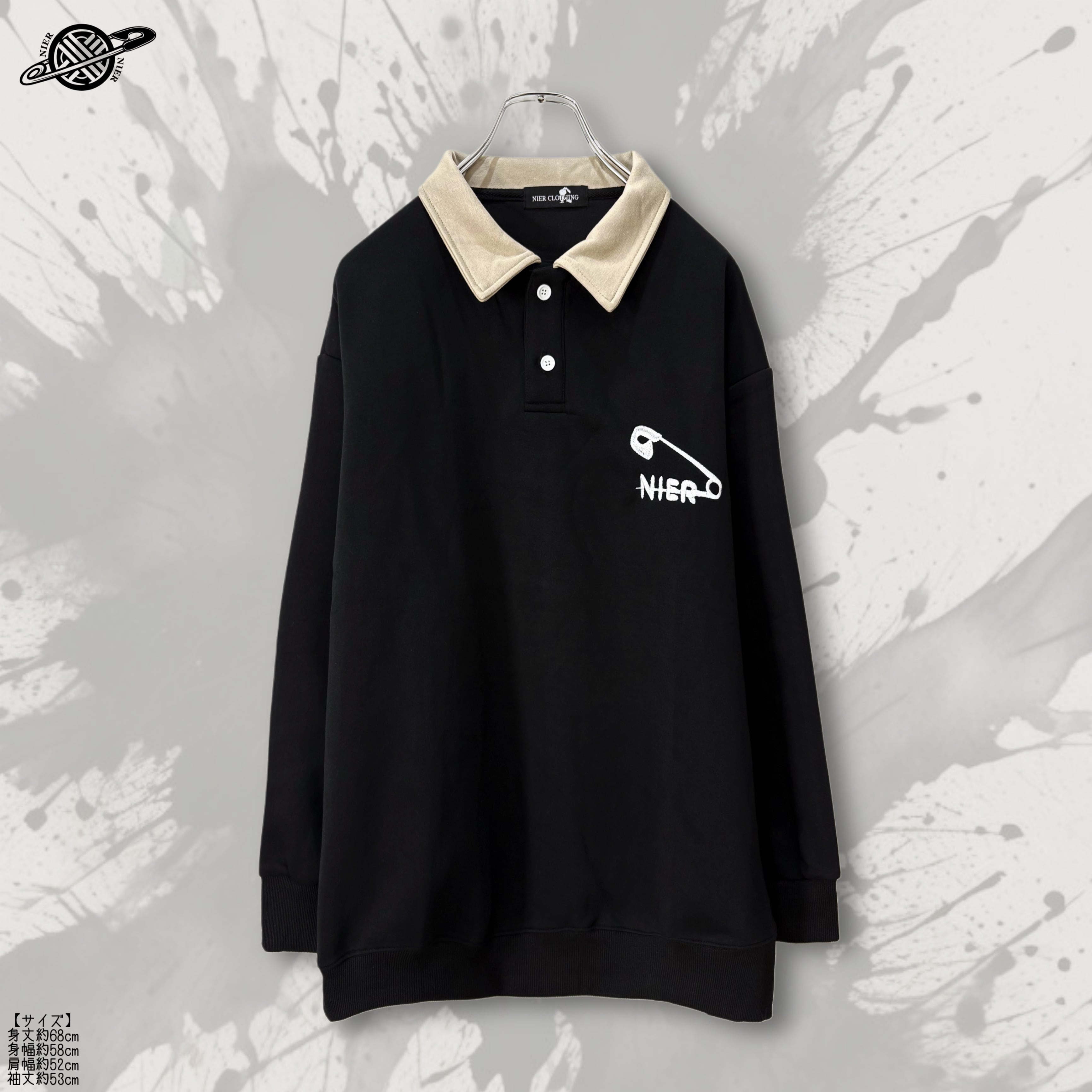 襟付きPOLO SWEAT TOPS【安全ピン刺繍】 | NIER CLOTHING