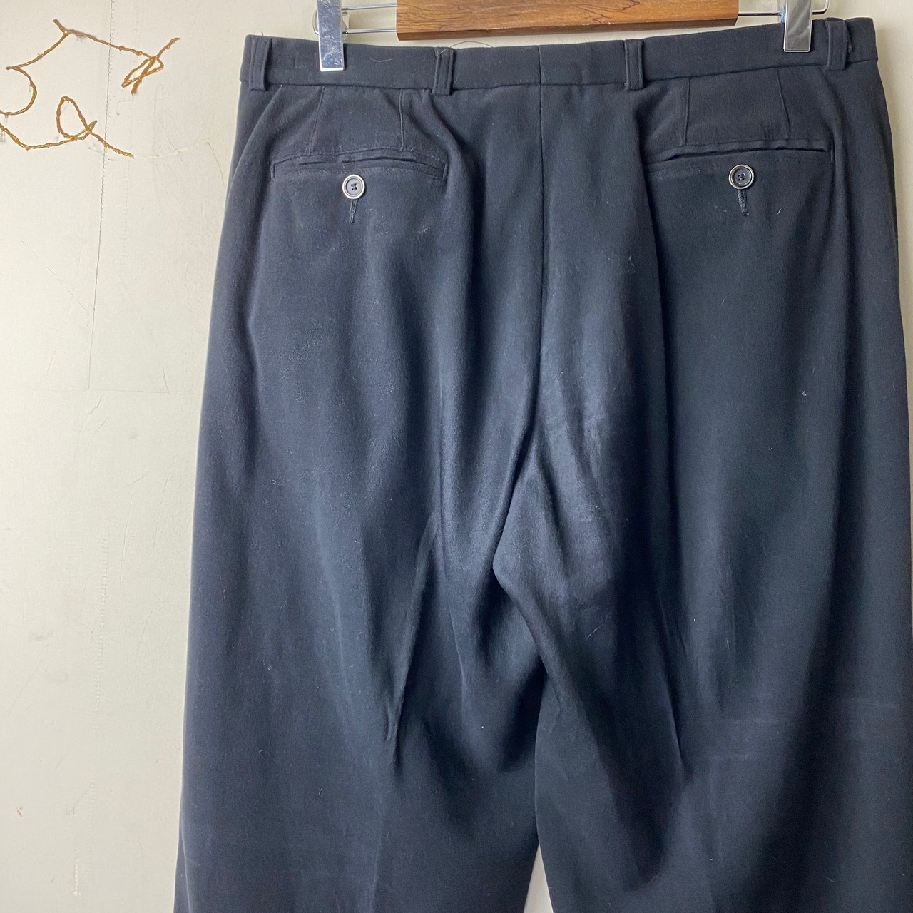 GIORGIO ARMANI black brushed slacks