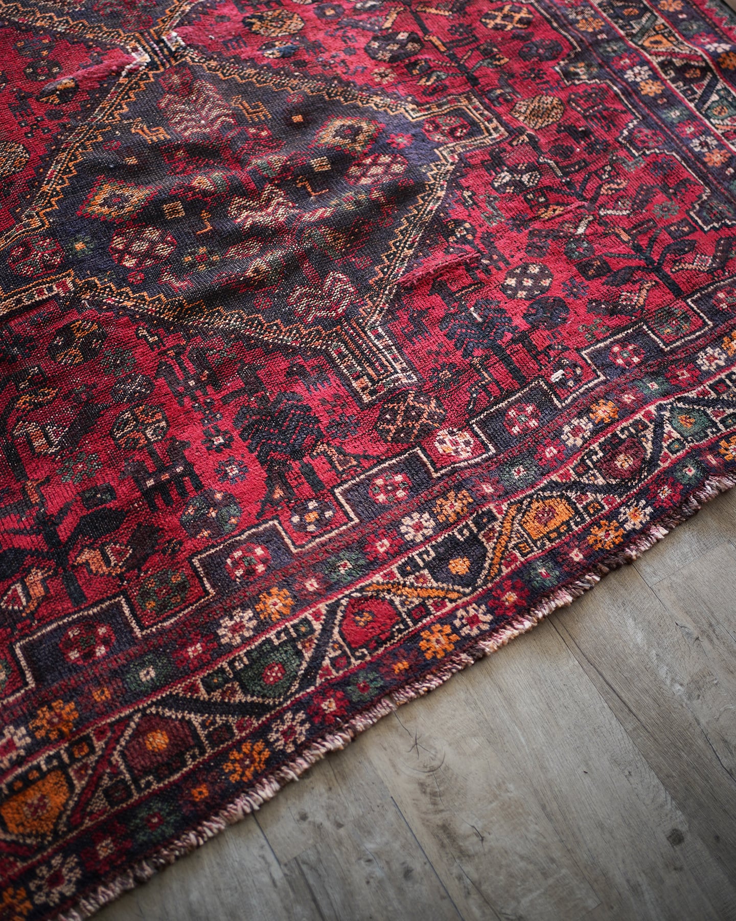 013】Vintage Persian Shiraz rug 1960's | ヴィンテージラグ専門店