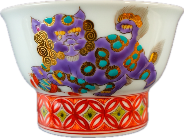 狛犬　紫  / 高台茶碗