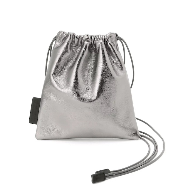 244ABG04　Leather drawstring bag 'square'　巾着バッグ　ショルダーバッグ
