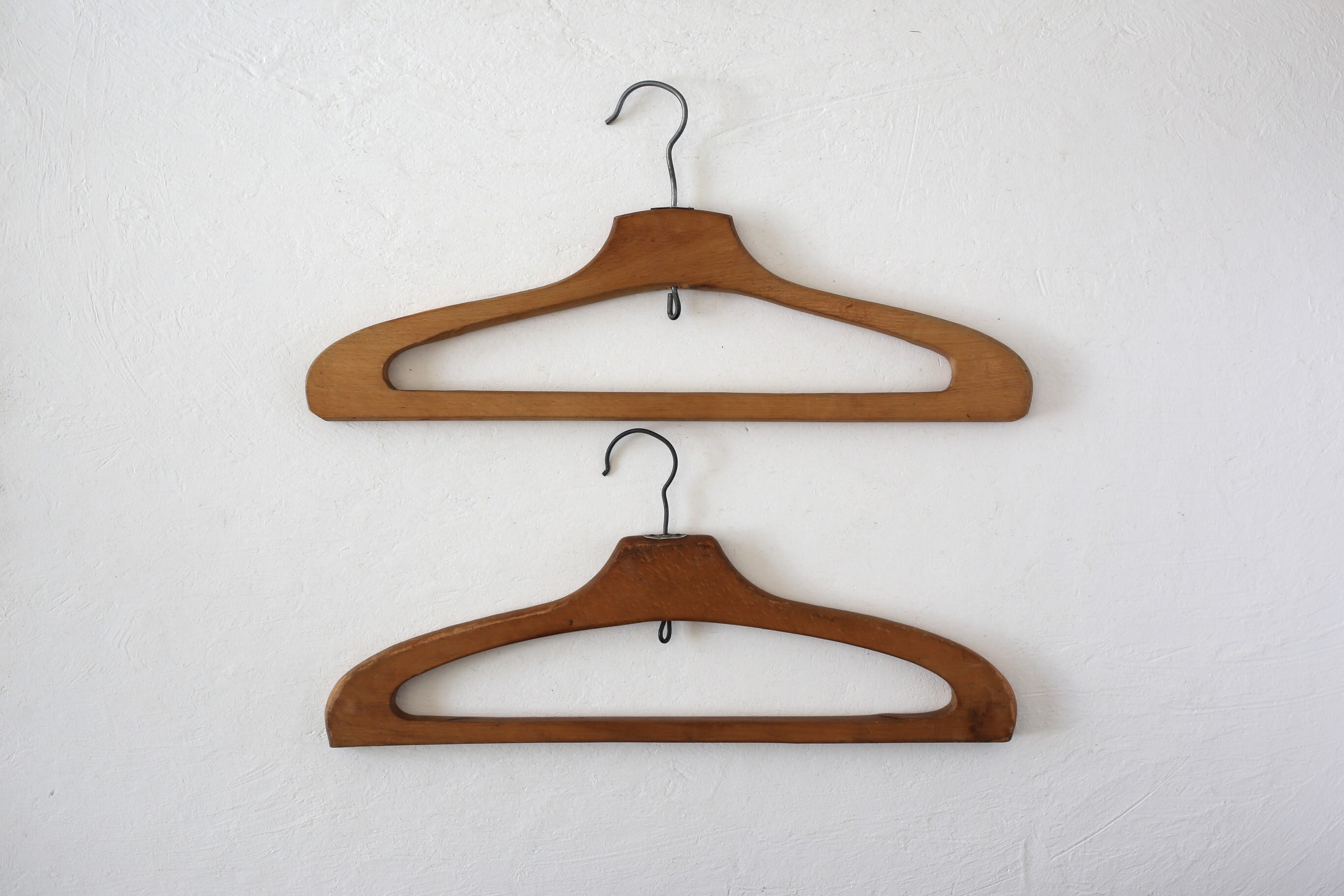 フランス アンティーク ヴィンテージ 木製ハンガー 2本セット N-05205