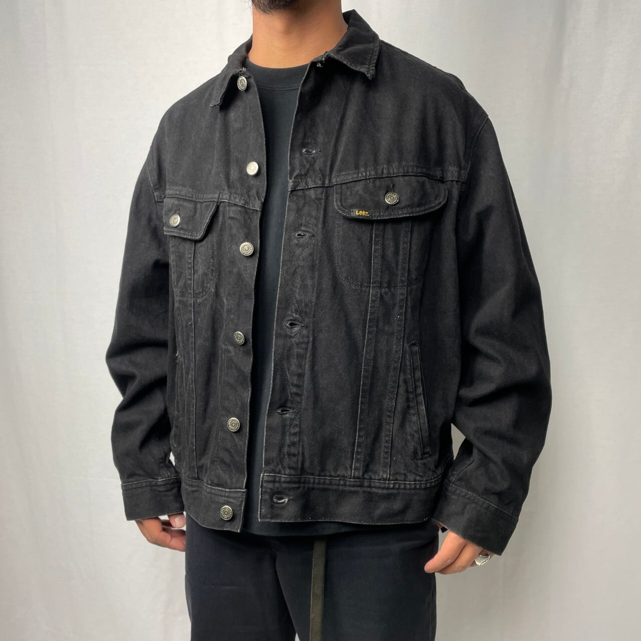90年代 USA製 Lee リー 220 ブラックデニムジャケット メンズXL相当 
