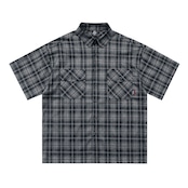 ストリート Chicano 刺繍チェック柄 シャツ T1680