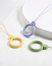 [CinoCase] フィンガーストラップ スマホ ストラップ 3本入り リングストラップ 携帯 落下防止 ブラック レッド サファイアブルー (黄+緑+紫)