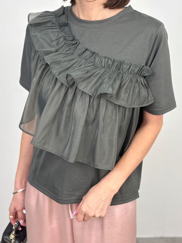 アシメフリルTシャツ