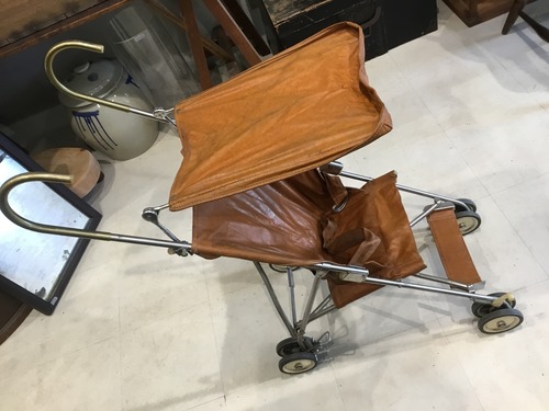 レトロ　本革　ベビーカー