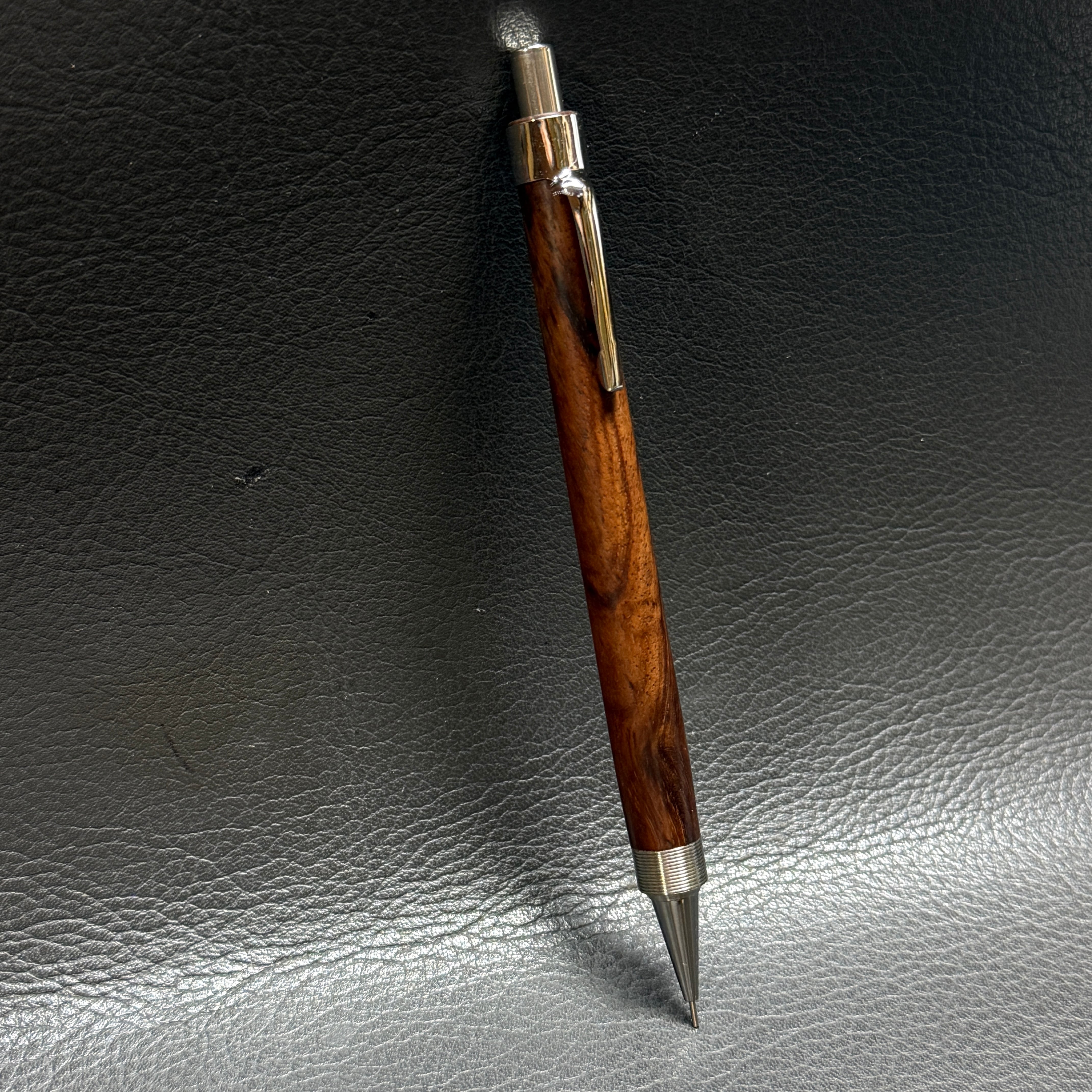 789黒柿上杢木製シャーペン 超低重心ステンレス 無塗装 | handwood