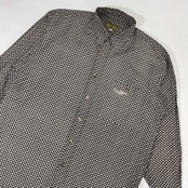 シルク混 St ANDREW セントアンドリュース ドット風 総柄 長袖シャツ L/メンズ ゴルフ 絹